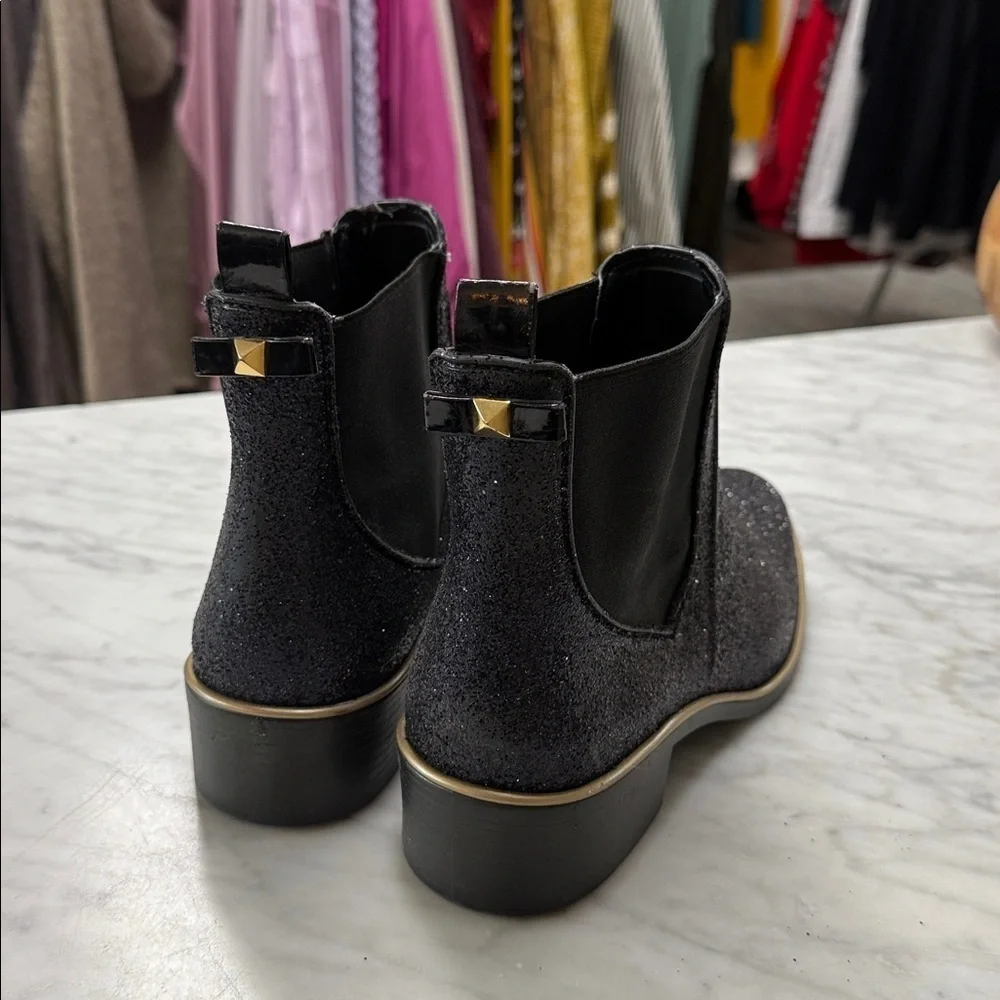 Kate Spade Navy Glitter Sedgewick Slip on Chelsea Rain Boot Size US10/11